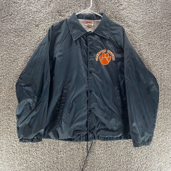 Vintage 70s Clemson Tigers Jacket Mens Medium Blue Hartwell Made In USA NCAA - Picture 1 of 13